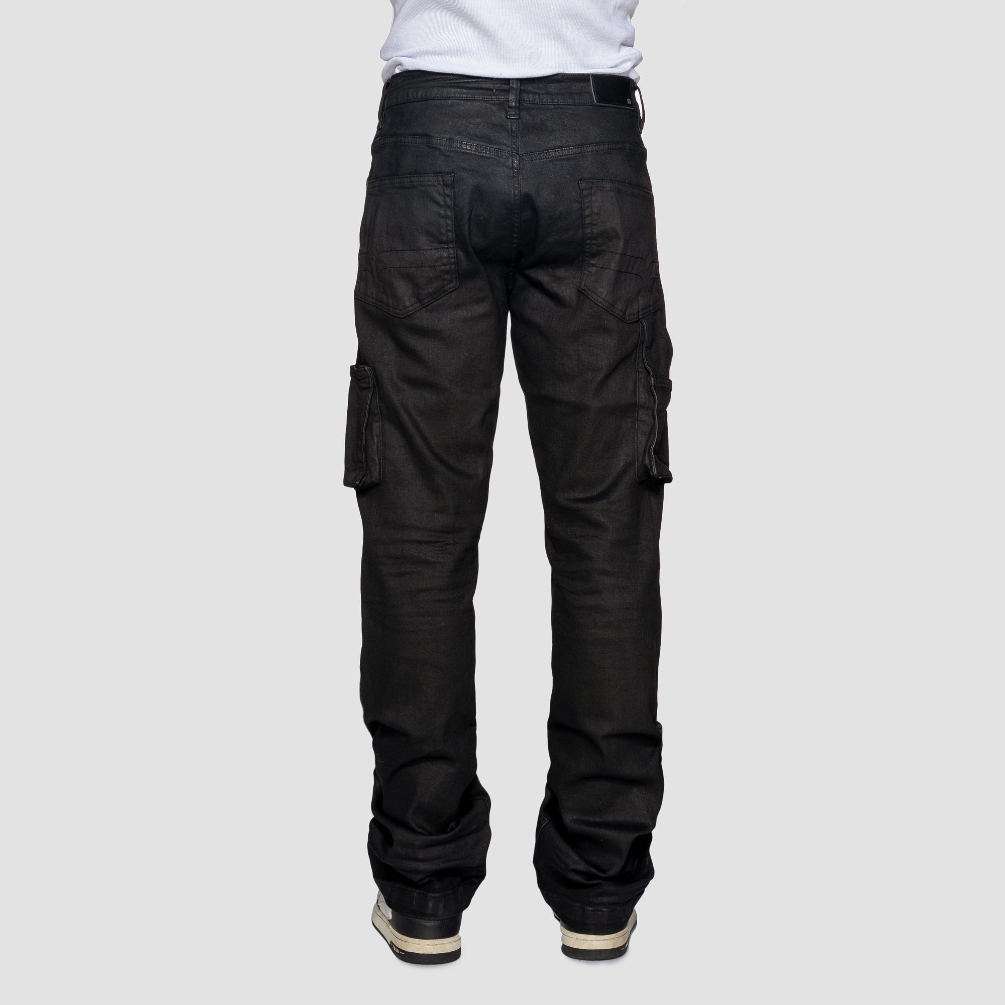 FLARED WAXED DENIM