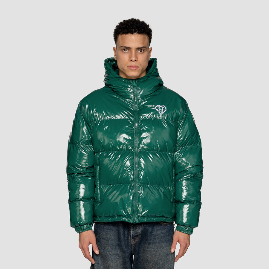 VERSE LOGO PUFFER (HOODED) - GREEN