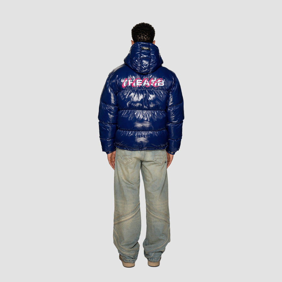 VERSE LOGO PUFFER (HOODED) - BLUE