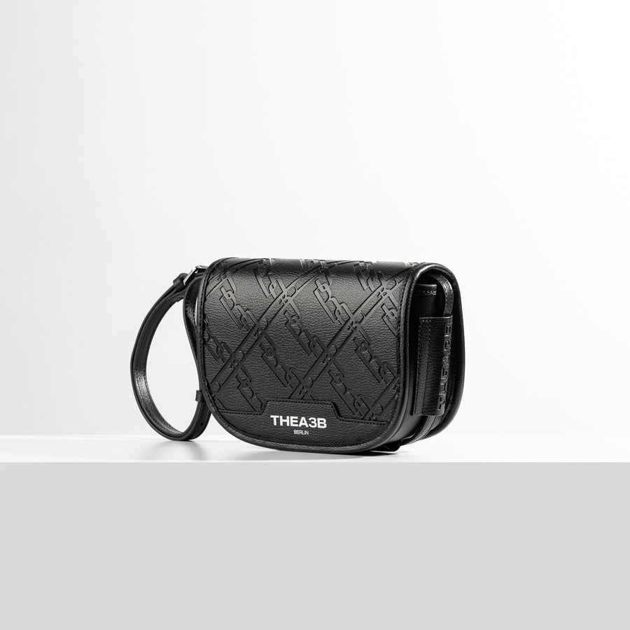 MONOGRAM SHOULDER BAG EMBOSSED - BLACK
