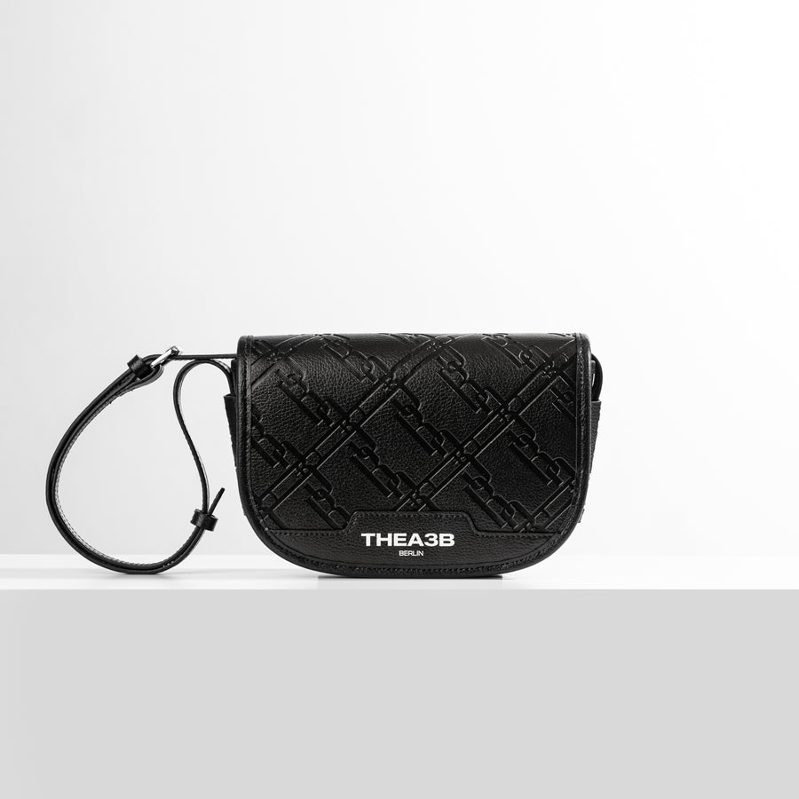 MONOGRAM SHOULDER BAG EMBOSSED - BLACK