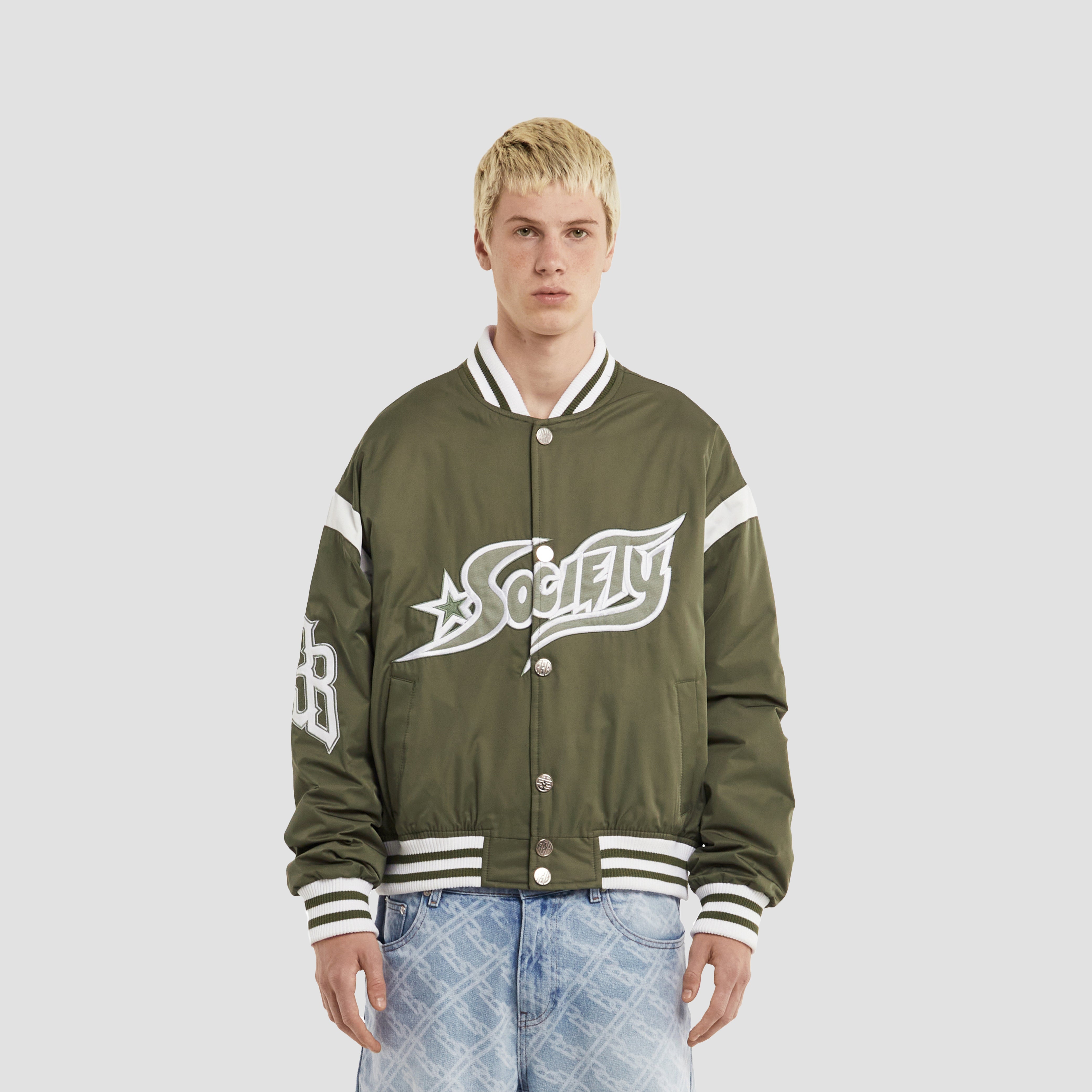 SOCIETY LOGO BOMBER GREEN - A3B