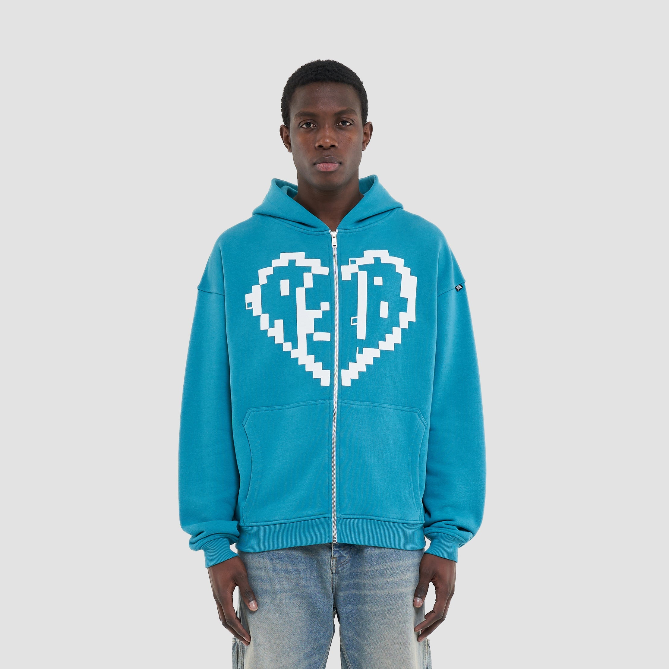 PIXEL HEART ZIP HOODIE - A3B