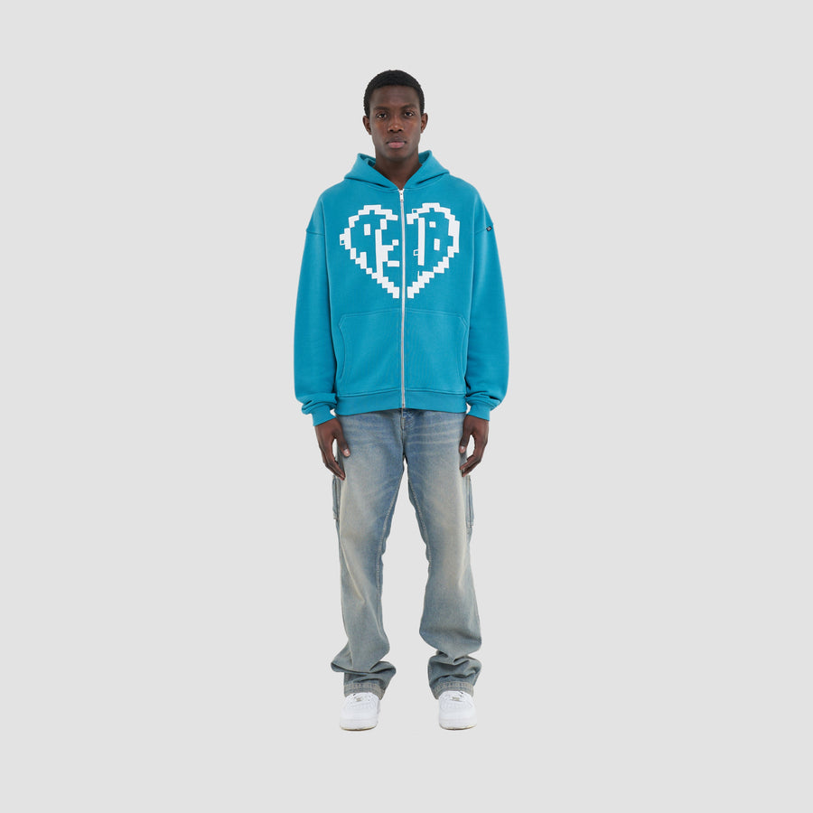 PIXEL HEART ZIP HOODIE - A3B