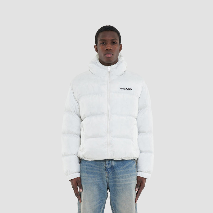 ESSENCE LOGO PUFFER (HOODED) - WHITE - A3B