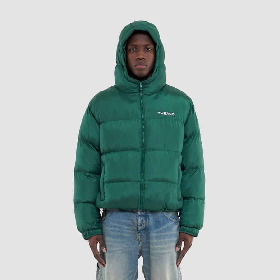 ESSENCE LOGO PUFFER (HOODED) - GREEN - A3B