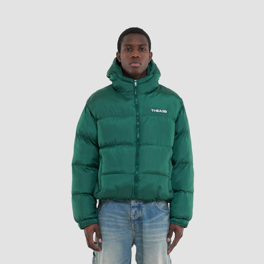 ESSENCE LOGO PUFFER (HOODED) - GREEN - A3B