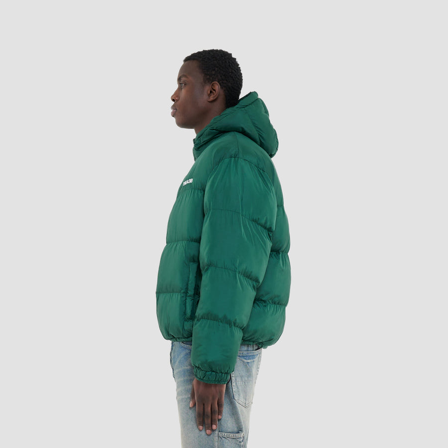 ESSENCE LOGO PUFFER (HOODED) - GREEN - A3B