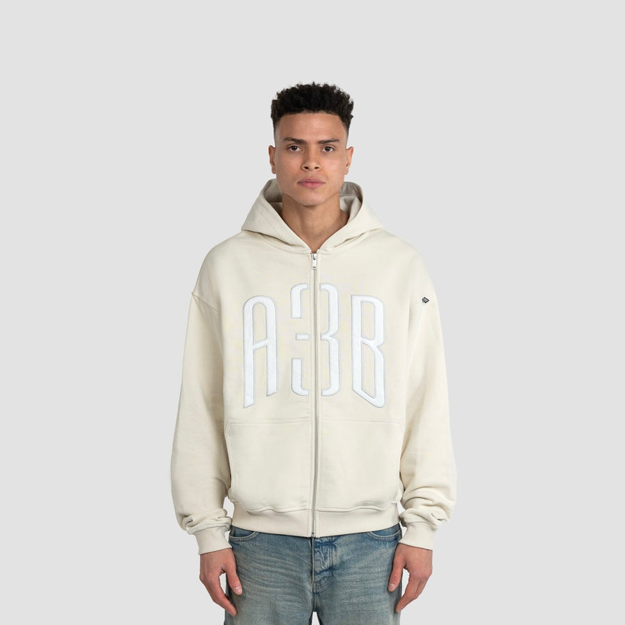 LOGO PATCH ZIP JACKET - BEIGE - A3B